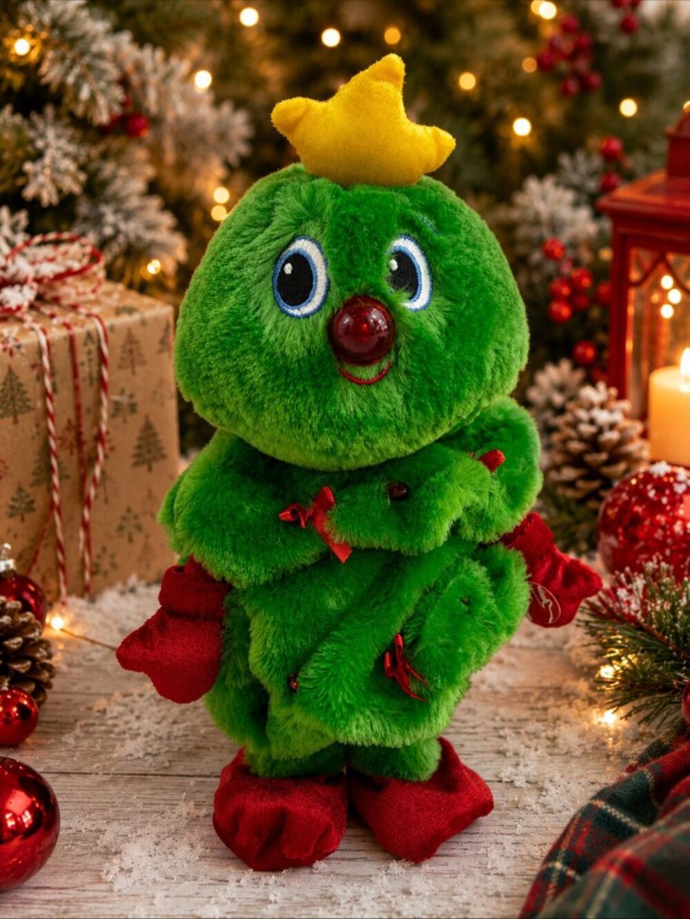 Dan Dee Collectors Choice Animated Christmas Tree Plush Toy Light Up Nose